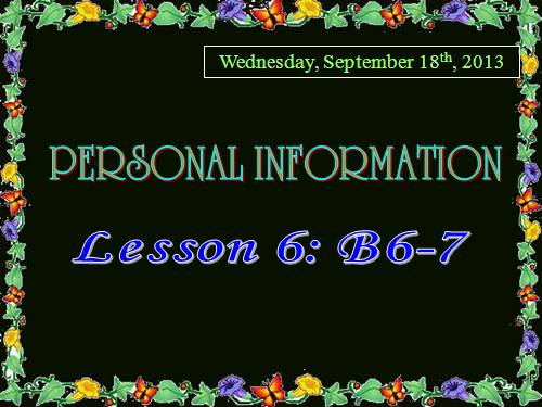 Unit 2. Personal information