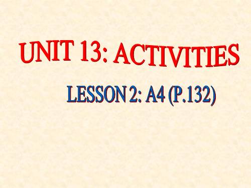 Unit 13. Activities