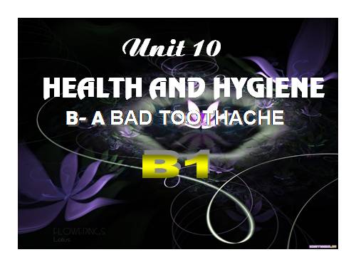 Unit 10. Health and hygiene