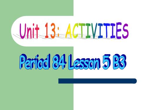 Unit 13. Activities