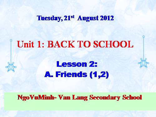 Unit 1. Back to school