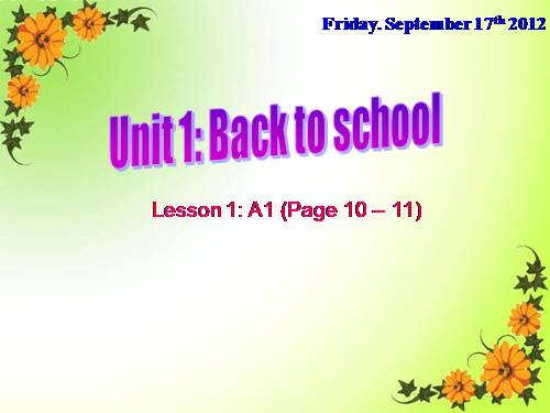 Unit 1. Back to school