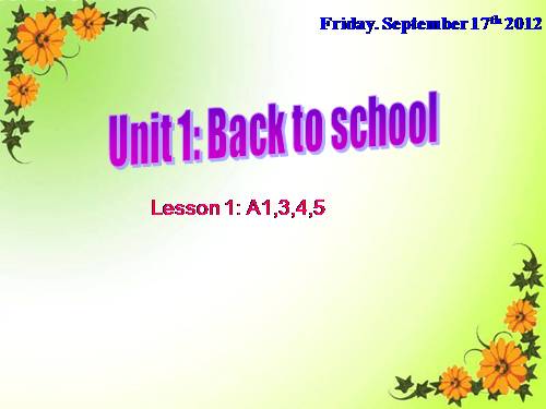 Unit 1. Back to school