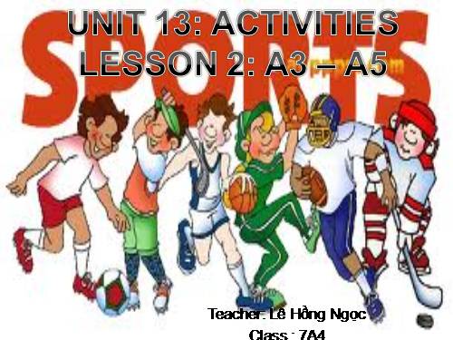 Unit 13. Activities