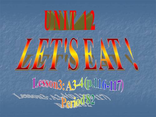 Unit 12. Let s eat