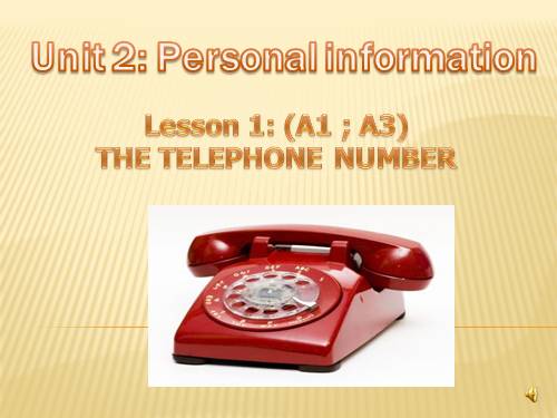 Unit 2. Personal information