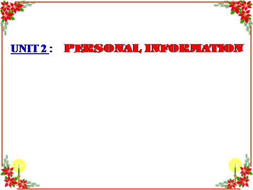 Unit 2. Personal information