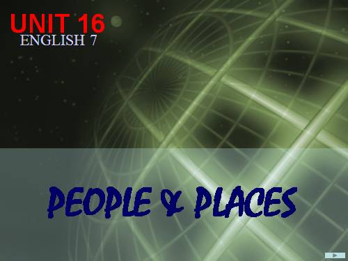 Unit 16. People and places