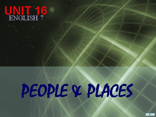 Unit 16. People and places