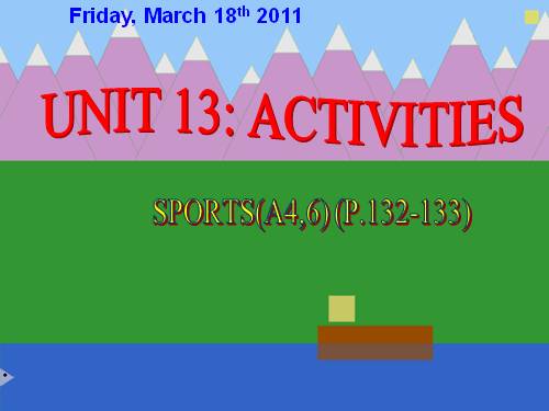 Unit 13. Activities