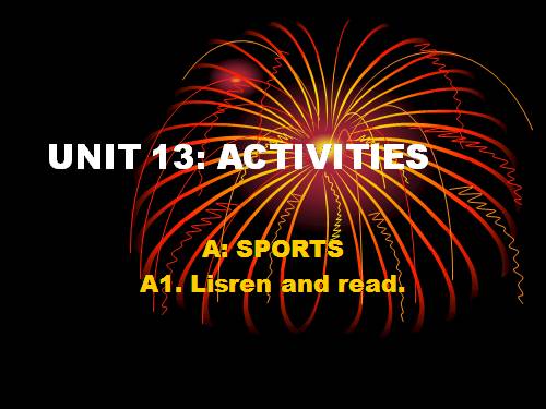 Unit 13. Activities