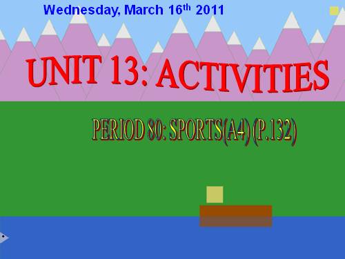 Unit 13. Activities