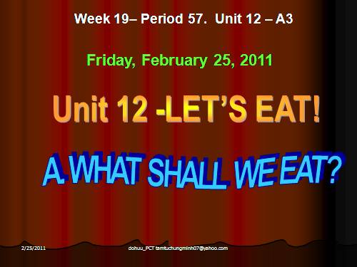 Unit 12. Let s eat