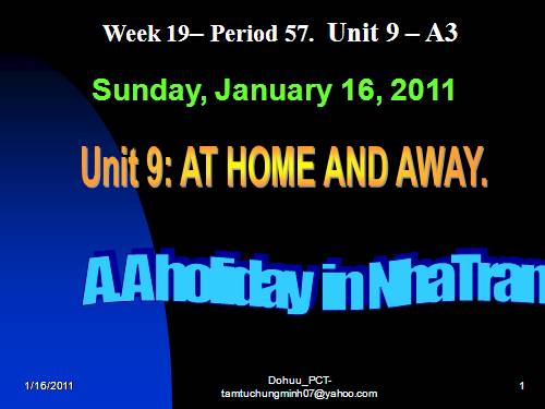 Unit 9. At home and away