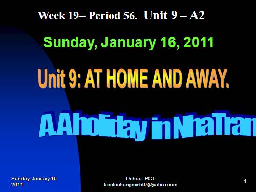 Unit 9. At home and away