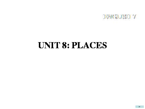 Unit 8. Places