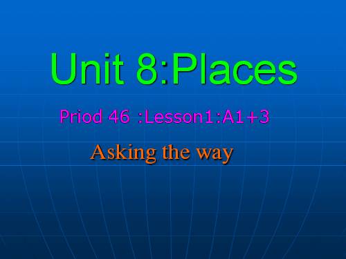 Unit 8. Places