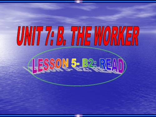 Unit 7. The world of work