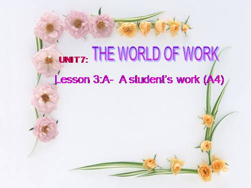 Unit 7. The world of work