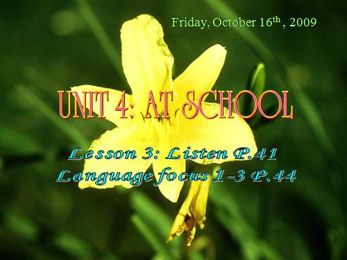 Unit 4. At school