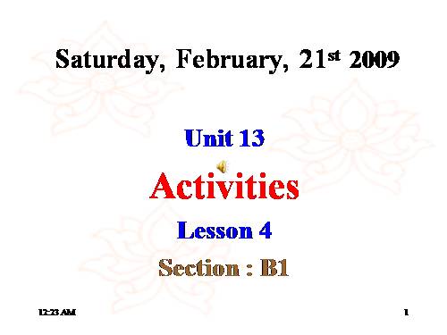 Unit 13. Activities