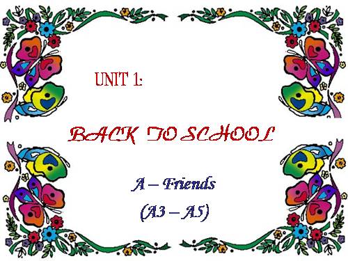 Unit 1. Back to school