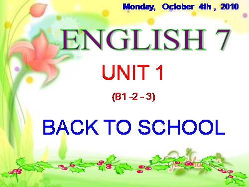 Unit 1. Back to school