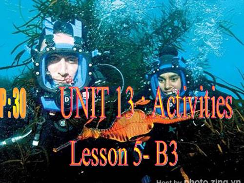 Unit 13. Activities