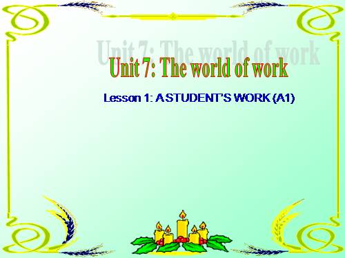 Unit 7. The world of work