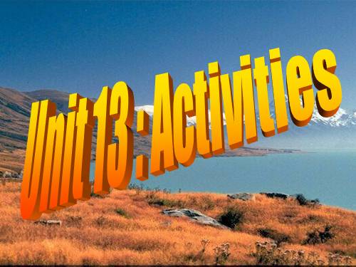 Unit 13. Activities