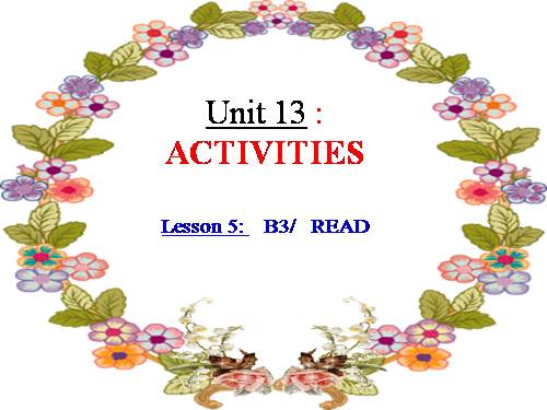 Unit 13. Activities