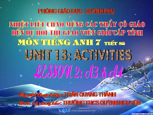 Unit 13. Activities