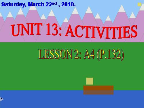 Unit 13. Activities