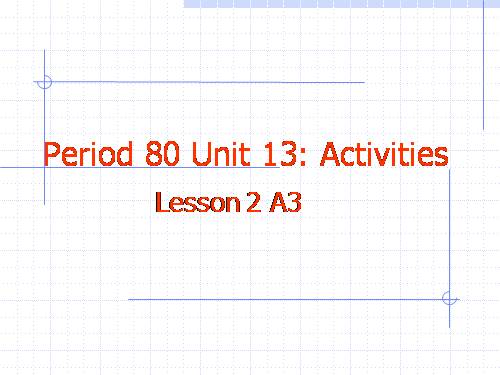 Unit 13. Activities