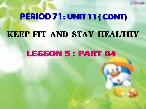 Unit 11. Keep fit, stay healthy