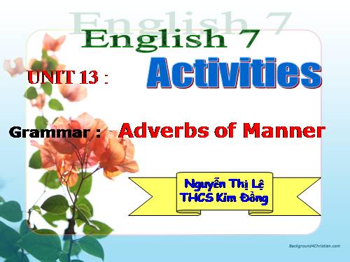 Unit 13. Activities