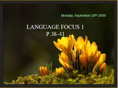 English 7 language focus 1