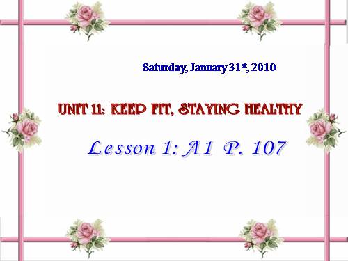 Unit 11. Keep fit, stay healthy