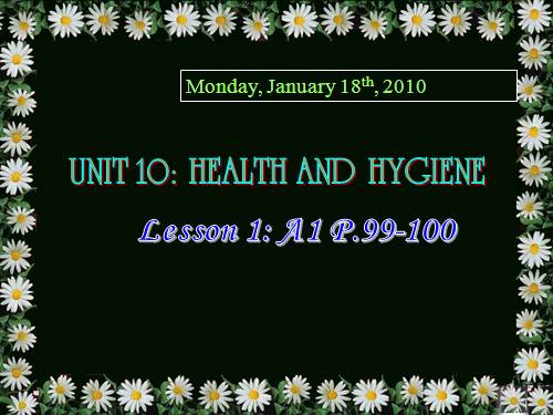 Unit 10. Health and hygiene