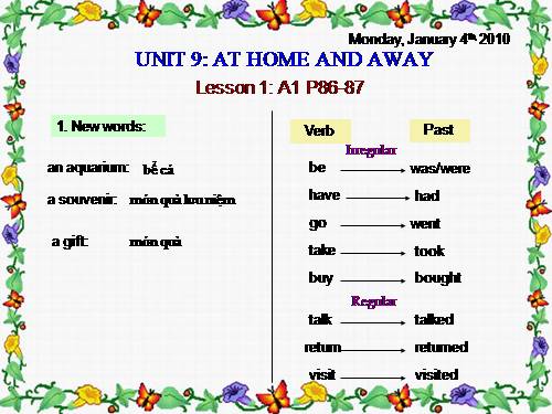 Unit 9. At home and away