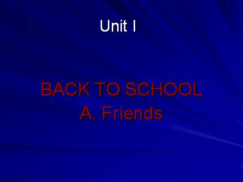 Unit 1. Back to school