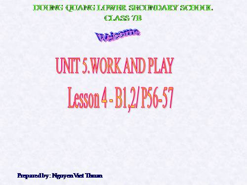 Unit 5. Work and play
