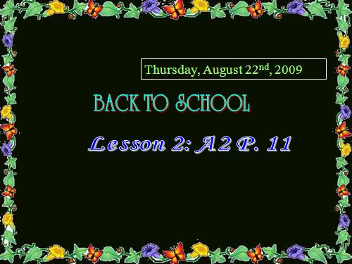 Unit 1. Back to school