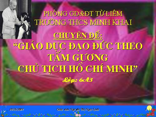 Chuyên đề giáo dục làm theo tấm gương đạo đức HCM