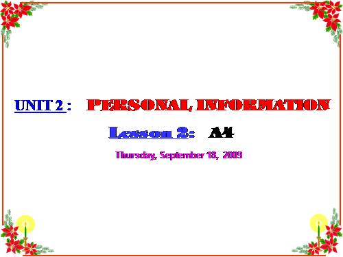 Unit 2. Personal information