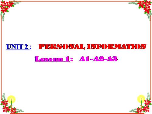 Unit 2. Personal information