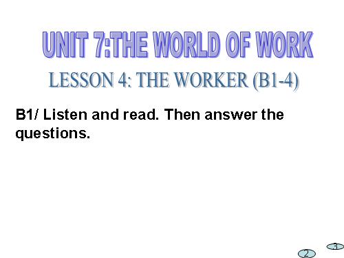 Unit 7. The world of work