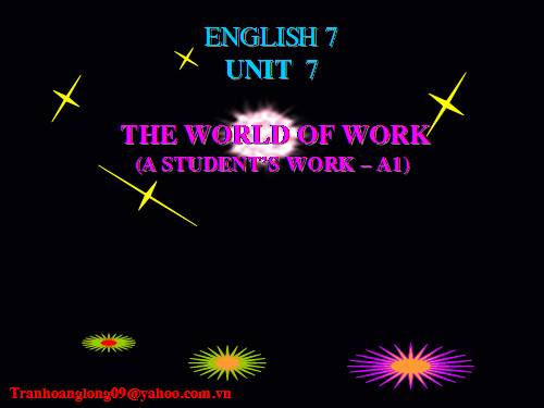 Unit 7. The world of work