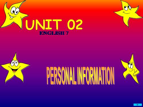 Unit 2. Personal information