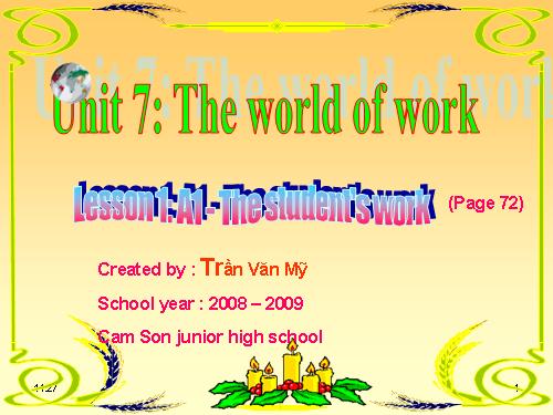 Unit 7. The world of work